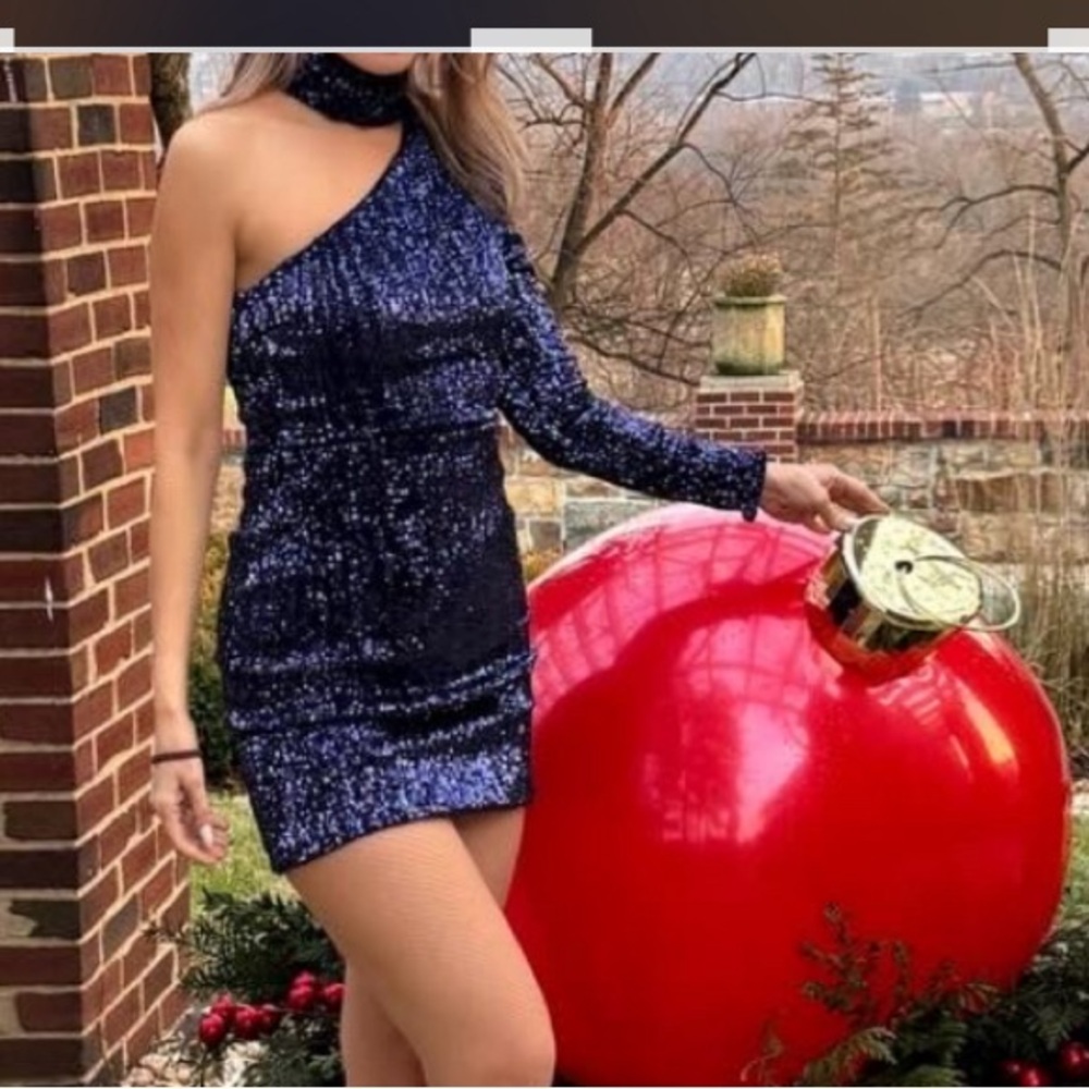 Blue sequin dress
